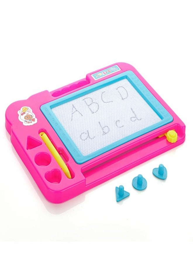 Chanak Magnetic Slate, Magnetic Drawing Board for Learning Writing and Drawing, Magnetic Pen and Stamps, Magnetic Slate Easy to Use and Clean, Magnetic Board for Kids Above 3, BIS Approved (Pink) - Image 1